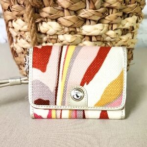 SPARTINA Linen and Leather Trim Wristlet  Pink